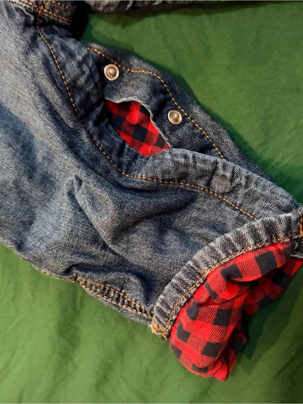 18 month - OshKosh B’Gosh - Denim Kids Overalls with Tractor Patch, Lined